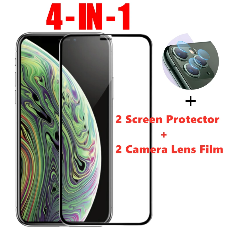 2 шт Полное клеевое стекло для iPhone 11 Pro SE 2020 X XR XS 8 7 Защита экрана закаленное Apple