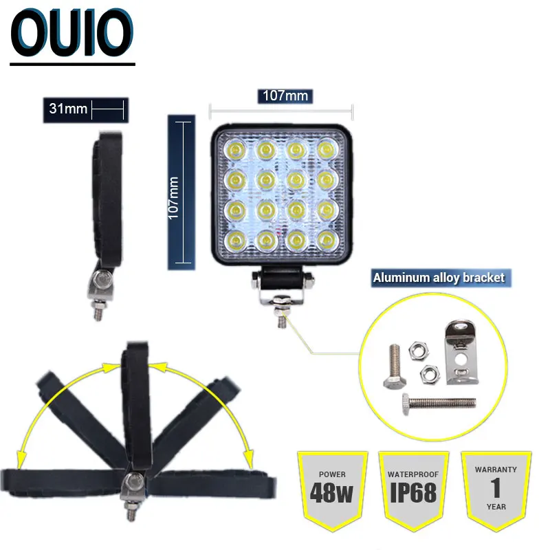 Машинка для стрижки 48 Вт Автомобильный светодиодный бар светодиодные лампы 12V 24V