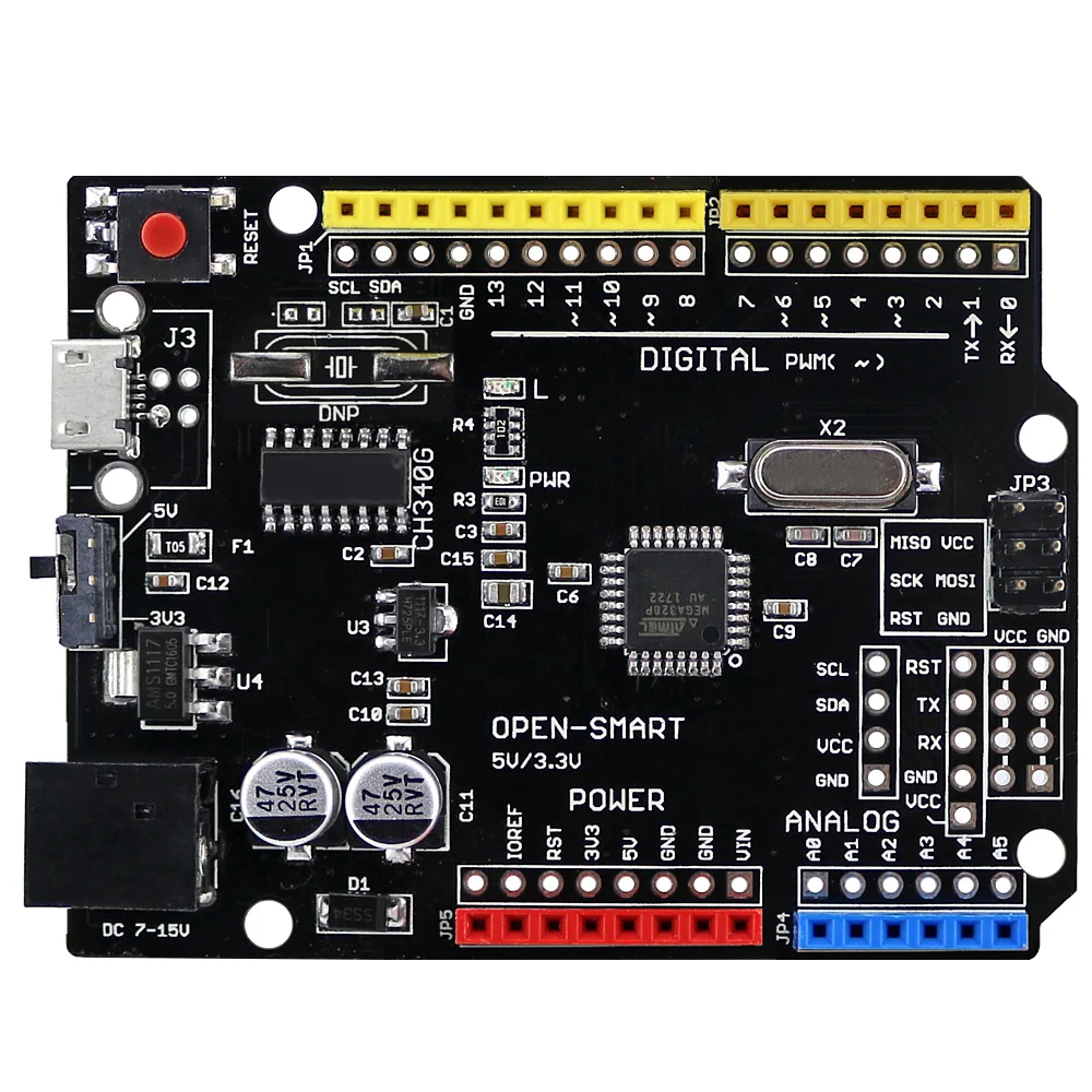 Плата разработки OPEN SMART MicroUSB ATMEGA328P улучшенная версия чипа драйвера CH340G 5 В/3 3 В