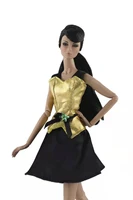 16 bjd doll clothes fashion outfit for barbie dress sleeveless gold black short party gown 11 5 dollhouse accessories kids toy