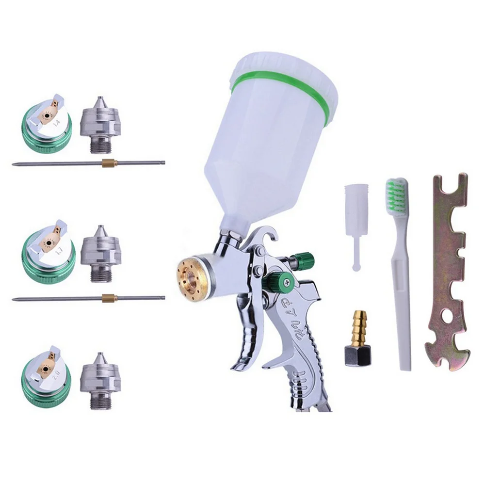 

HVLP Spray Gun Set 600ML 1.4mm 1.7mm 2.0mm Airbrush Kit Steel Nozzle Gravity Pneumatic Paint Sprayer Car Auto Repair Tool Kits