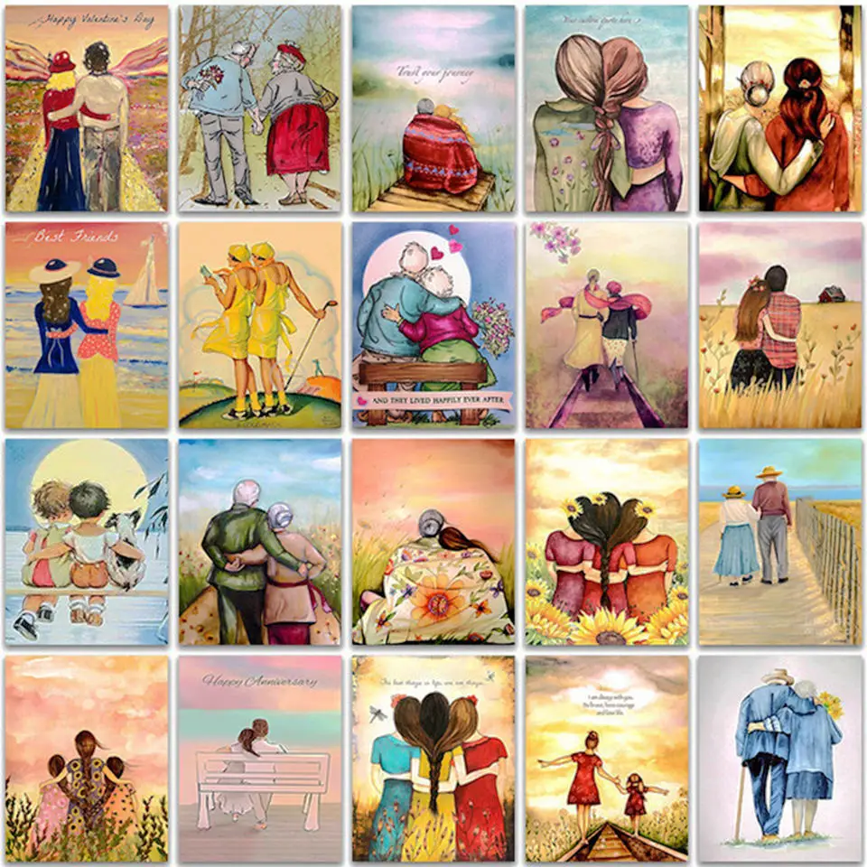 

New 5D Handmade DIY All-Diamond Embroidery "Friendship"Diamond Painting Cross-stitch Home Decoration Arts and Crafts Gift Sewing