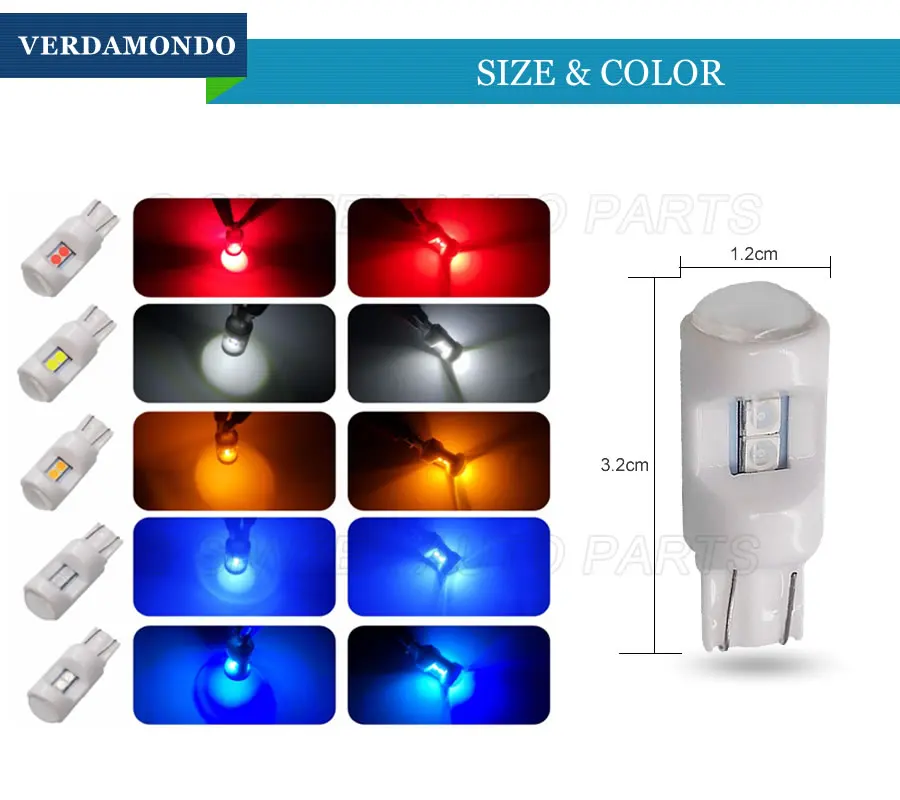 1 шт. T10 194 168 W5W 6 SMD 3030 керамические Автомобильные светодиодные лампы лампа для
