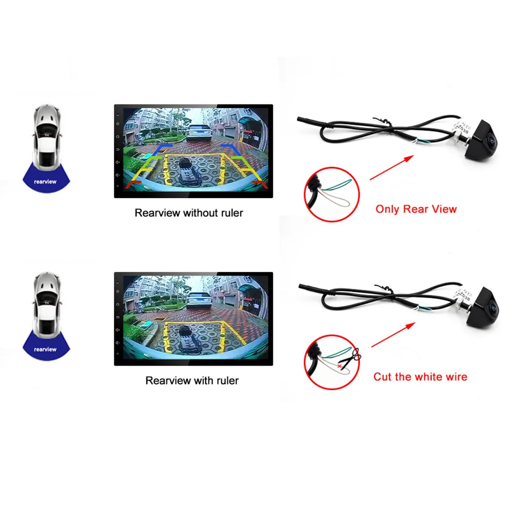 Smartour Автомобильная камера заднего вида с углом обзора 180 градусов и функцией