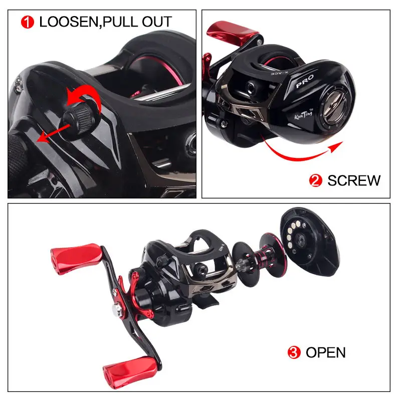 

JITAI Baitcasting Fishing Reel Aluminum Alloy Knob 14BBs Carretilha de pesca Coil Wheels Carp Lure fishing 8KG Drag Ultra Light