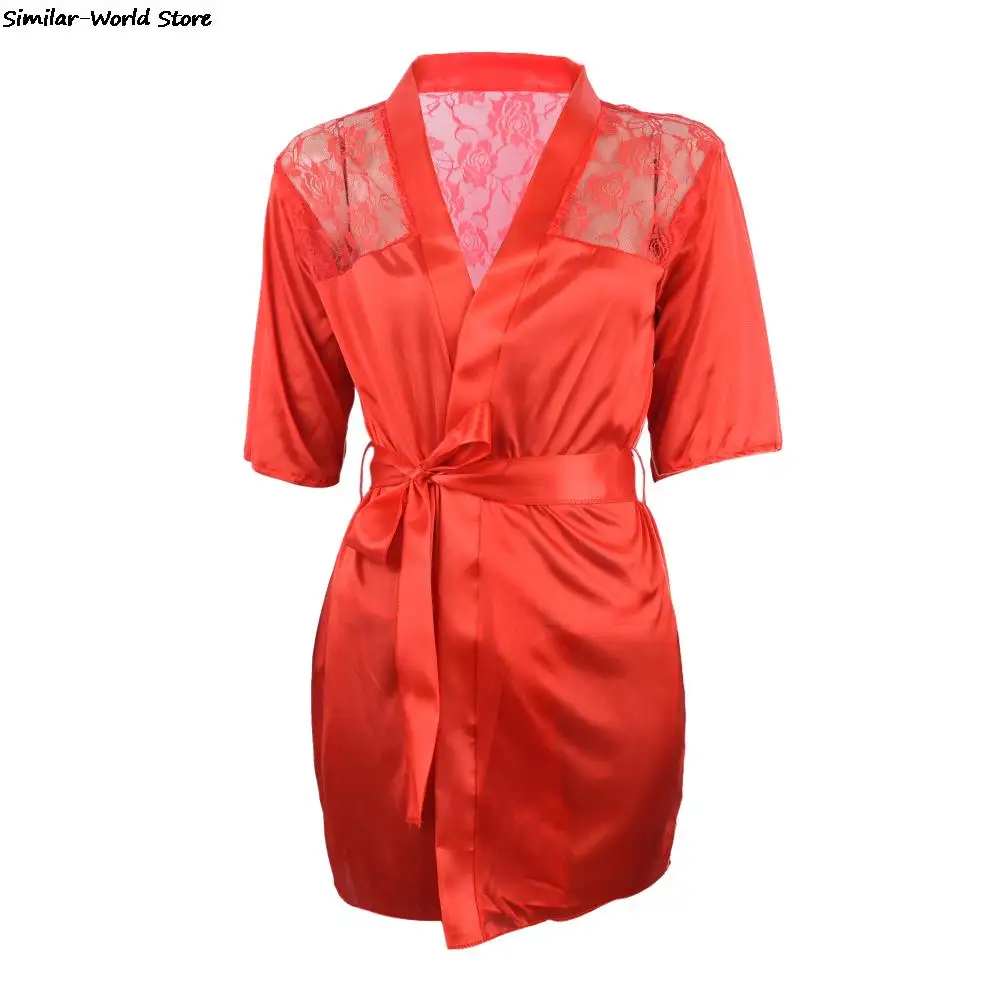 Новинка 2017 горячее сексуальное белье шелковое кружевное черное кимоно интимное