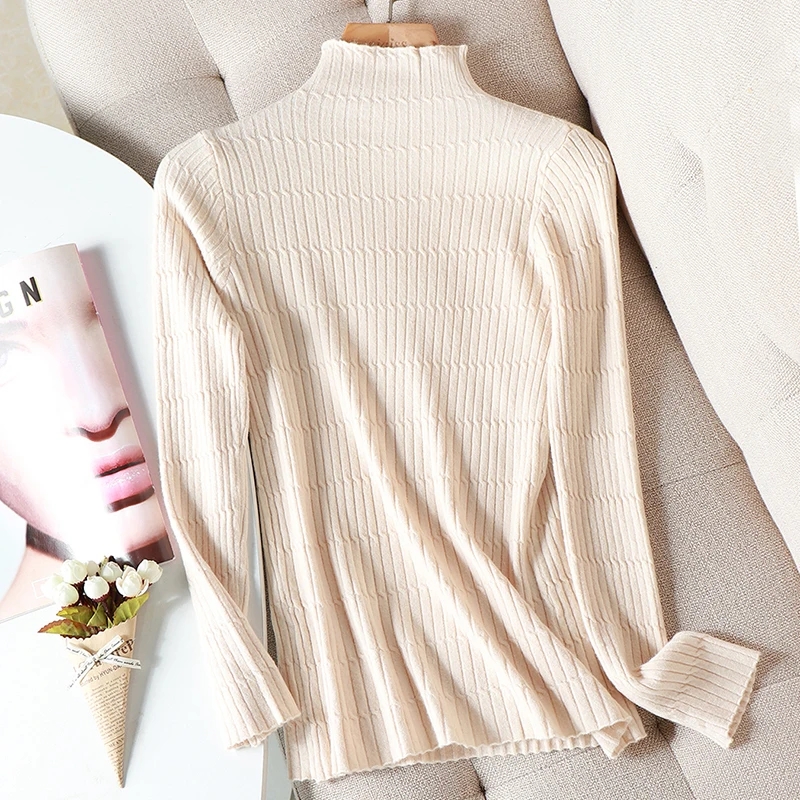 

Turtleneck Sweater Women Fashion 2021 Autumn Winter Black Tops Women Knitted Pullovers Long Sleeve Jumper Pull Femme Clothing