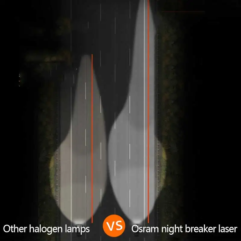 Лампа Ксеноновая OSRAM Night Breaker лазерной фар H7 12В 55 Вт 3700K H1 H3 H4 H8 H11 9005 9006 HB3 HB4 галогенных ламп+ 150% яркий
