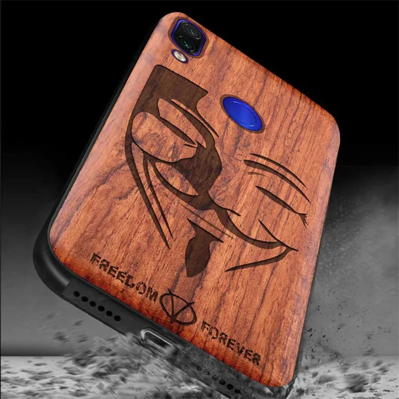 Чехол для Xiaomi Redmi Note 7 тонкий деревянный чехол-бампер из ТПУ Xiomi note7 pro новые чехлы