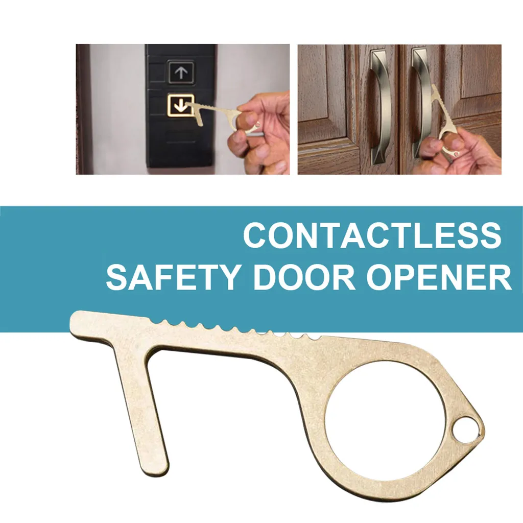 High Quality 2 Pcs Portable Safe Easy Way To Avoide Germs-Contactless Isolation Brass Key tools Dropshipping#E | Обустройство дома