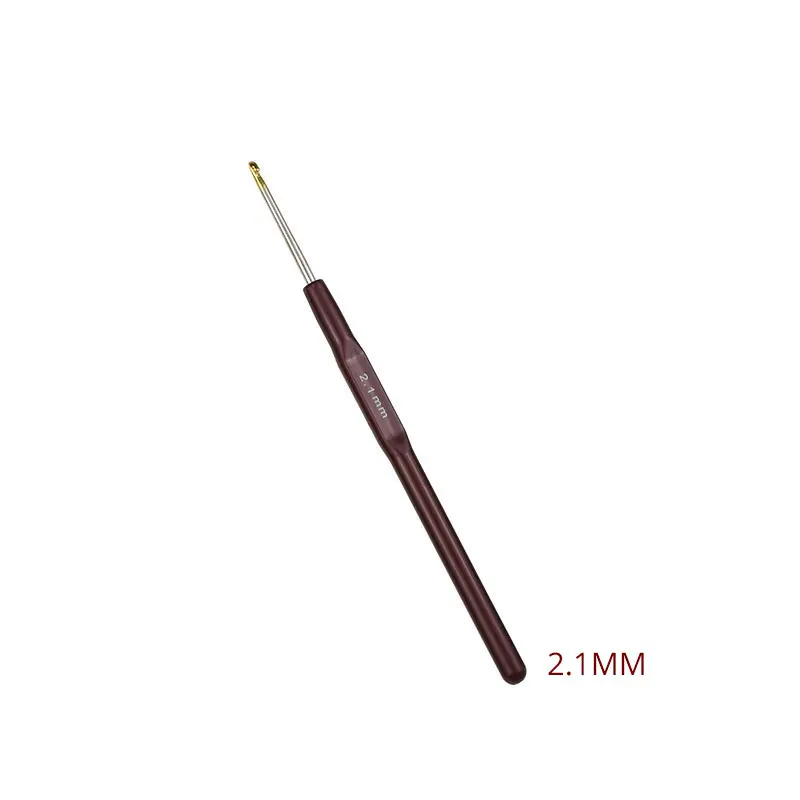 2.1mm 1 шт. 18 размеров 0,5-2,2 мм крючки для вязания крючком алюминиевые маленькие кружева вплетать в пряжу спицы крючок для инструменты для изготовления кукол крючки для вязания - Цвет: 2.1mm