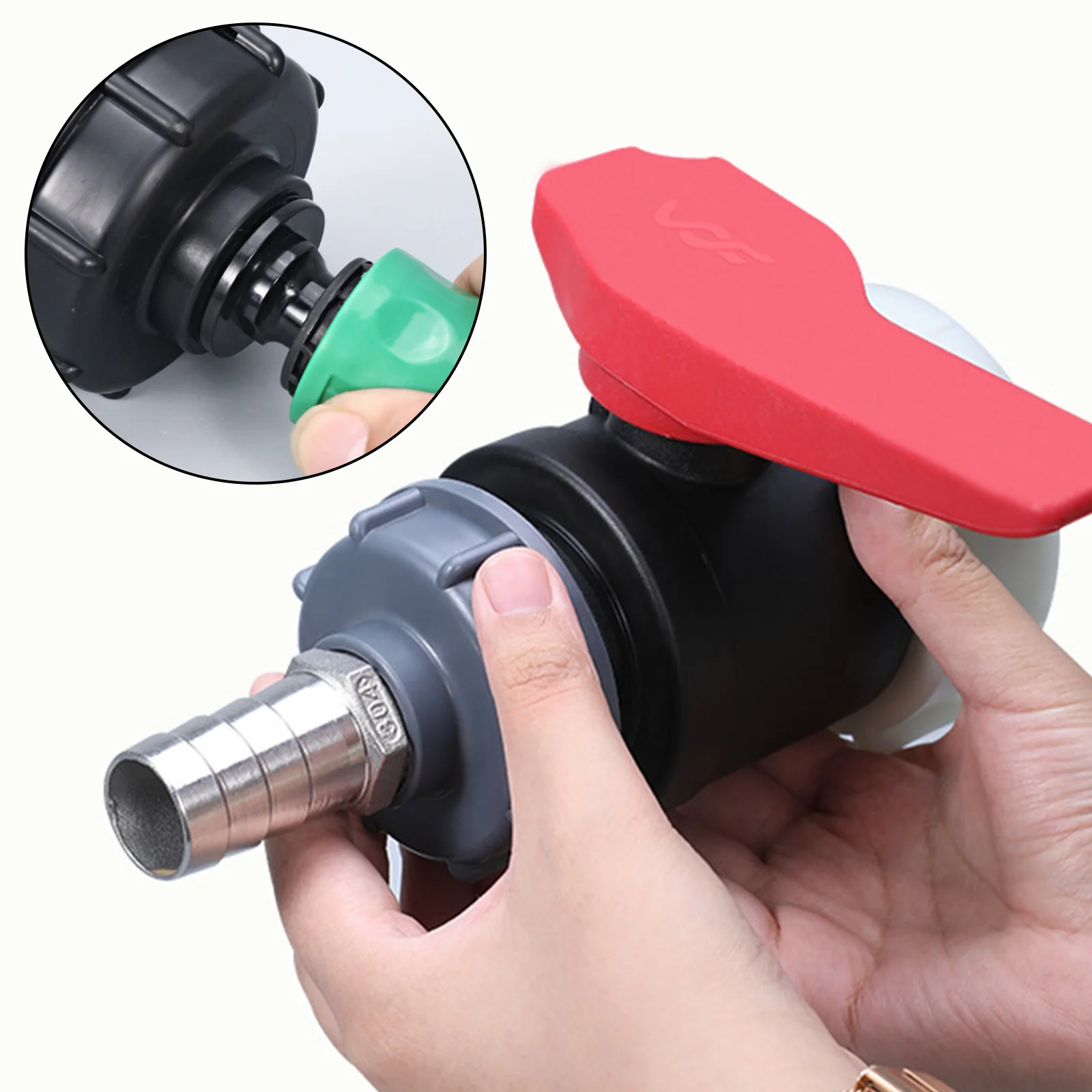 

S60x6 Coarse Thread IBC Water Pipe 1/2 3/4Inch Tap Cap Tank Adapter Compatible With IBC Tank Cap Garden Tap Connection Tools