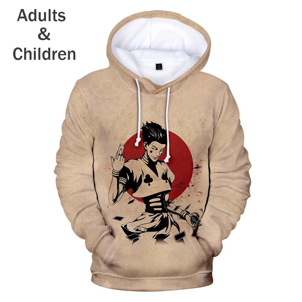 

New Personality Prined Full-time Hunter 3D Hoodies Men Women Kids Fashion Spring Autumn Sweatshirts Funny Comic Hisoka Pullovers