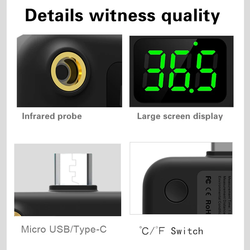 Цифровой термометр Type-C уличный портативный мини-термометр для сотового телефона