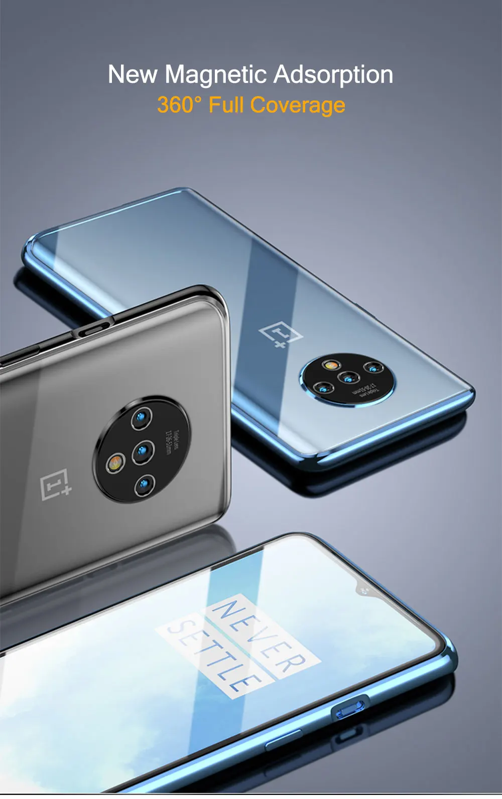 Natrberg Магнитный чехол для Oneplus 7 T чехол металлический 360 полный двойной закаленное Стекло жесткая задняя панель на Oneplus One Plus 7 T чехол