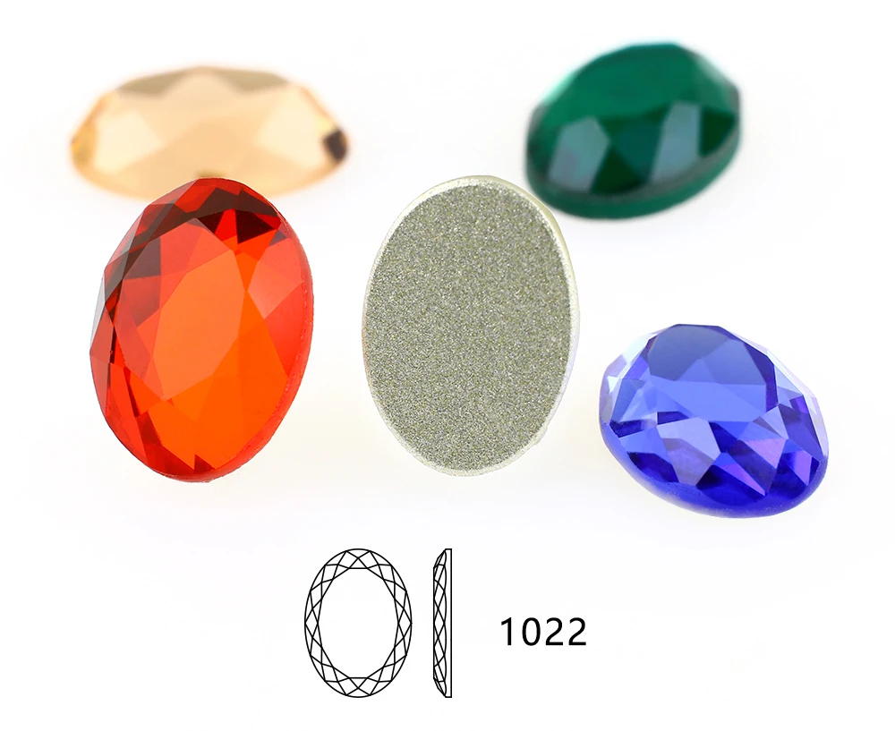 Junjiao Овальный Форма кристаллы для ногтей камни с плоской задней частью Стразы