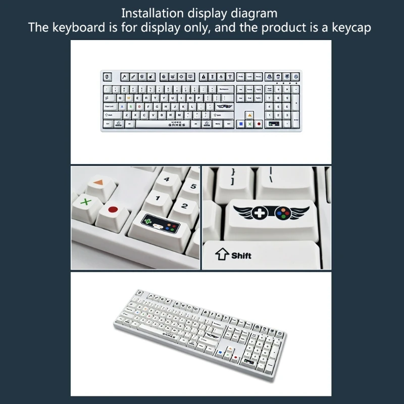 

Колпачок для ключа 104 механический игровой колпачок для ключа s PBT в стиле панк OEM 5-сторонний краситель в стиле ретро стильный игровой колпач...
