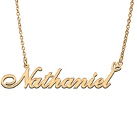 nathaniel name tag necklace personalized pendant jewelry gifts for mom daughter girl friend birthday christmas party present