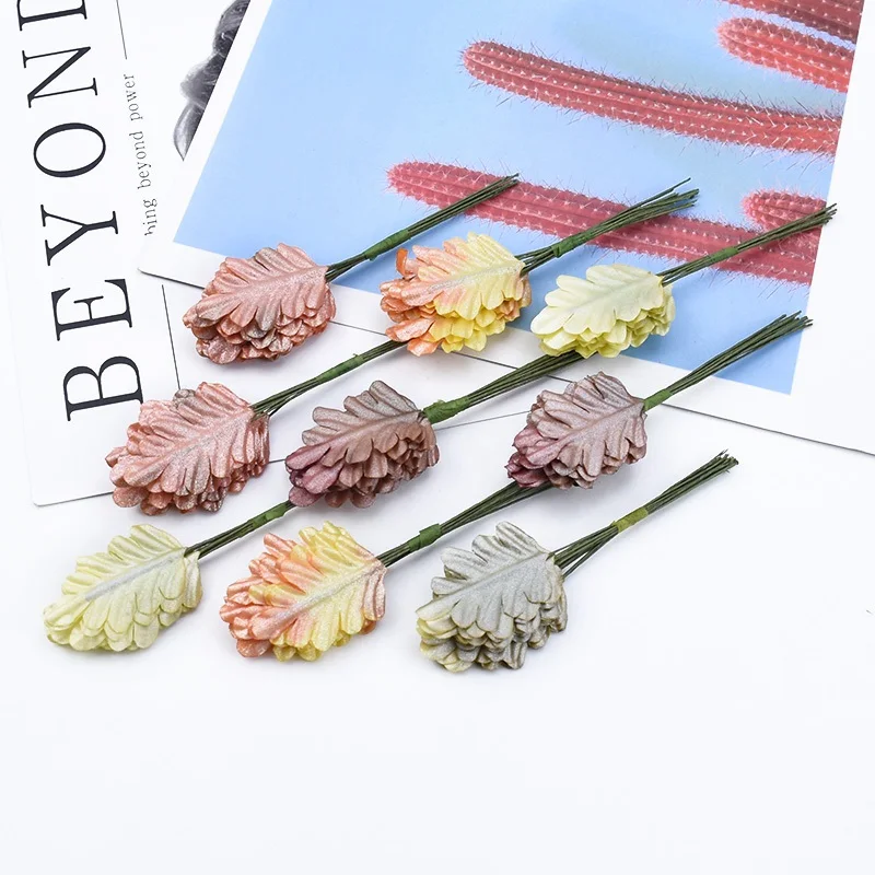 12 шт. рождественские украшения листья для дома свадебная брошь декоративные