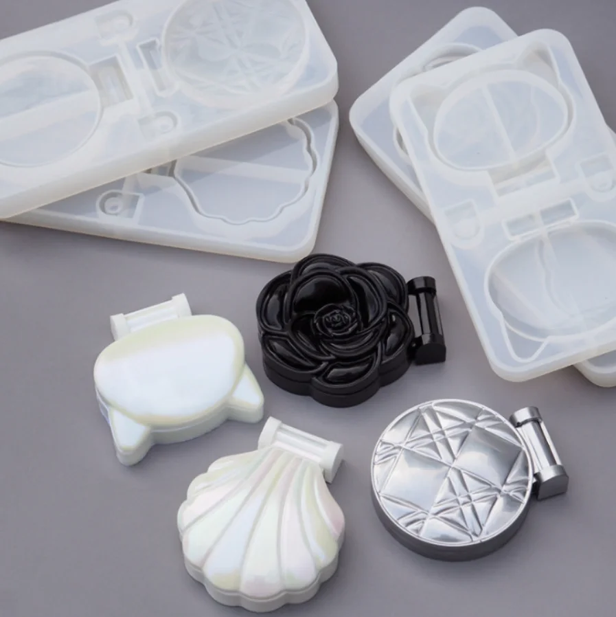 

DIY Crystal Makeup Mirror Shell Mirror Cat Diamond Rose Makeup Mirror Folding Mirror Silicone Epoxy Mould UV Resin Molds