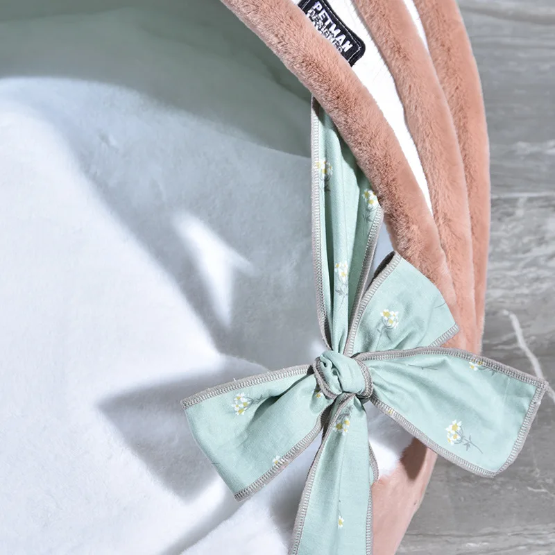 Милая кровать для домашнего питомца принцессы с бантом кошек или маленьких