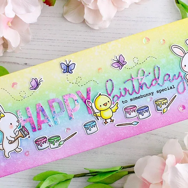 Металлические штампы с надписью Happy Birthday для скрапбукинга и изготовления карт