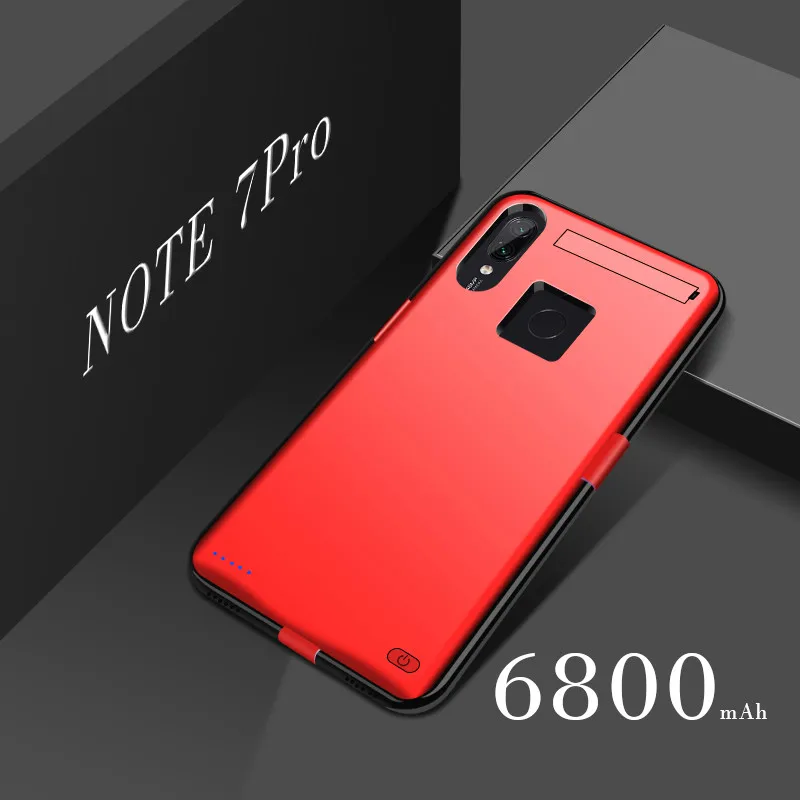6800 мА/ч чехол для зарядного устройства для Xiaomi Redmi Note 7pro, блок питания для аккумулятора, внешний чехол s для Xiaomi Redmi Note7 - Цвет: Red For Note7 Pro