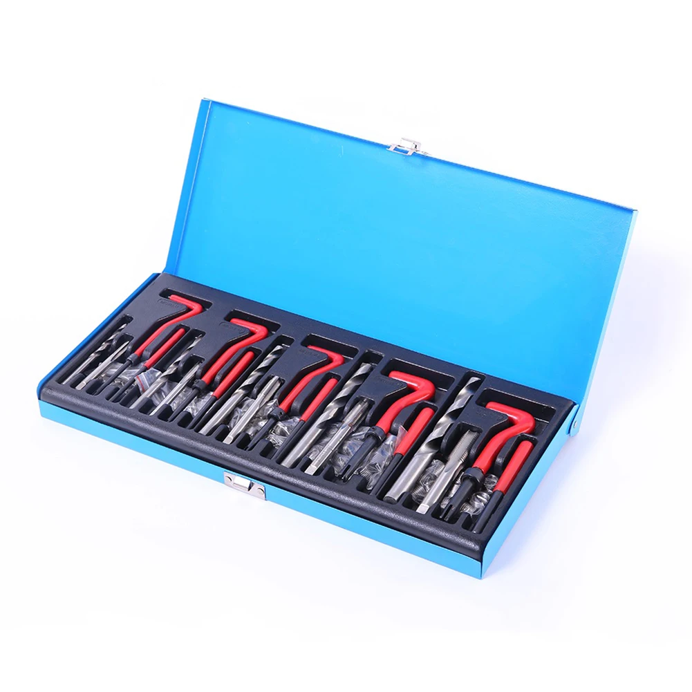 

131pcs Professional Thread Repair Kit Engine Block Restoring Damaged Threads Type Thread Rethread Repair Tool Kit for Engine