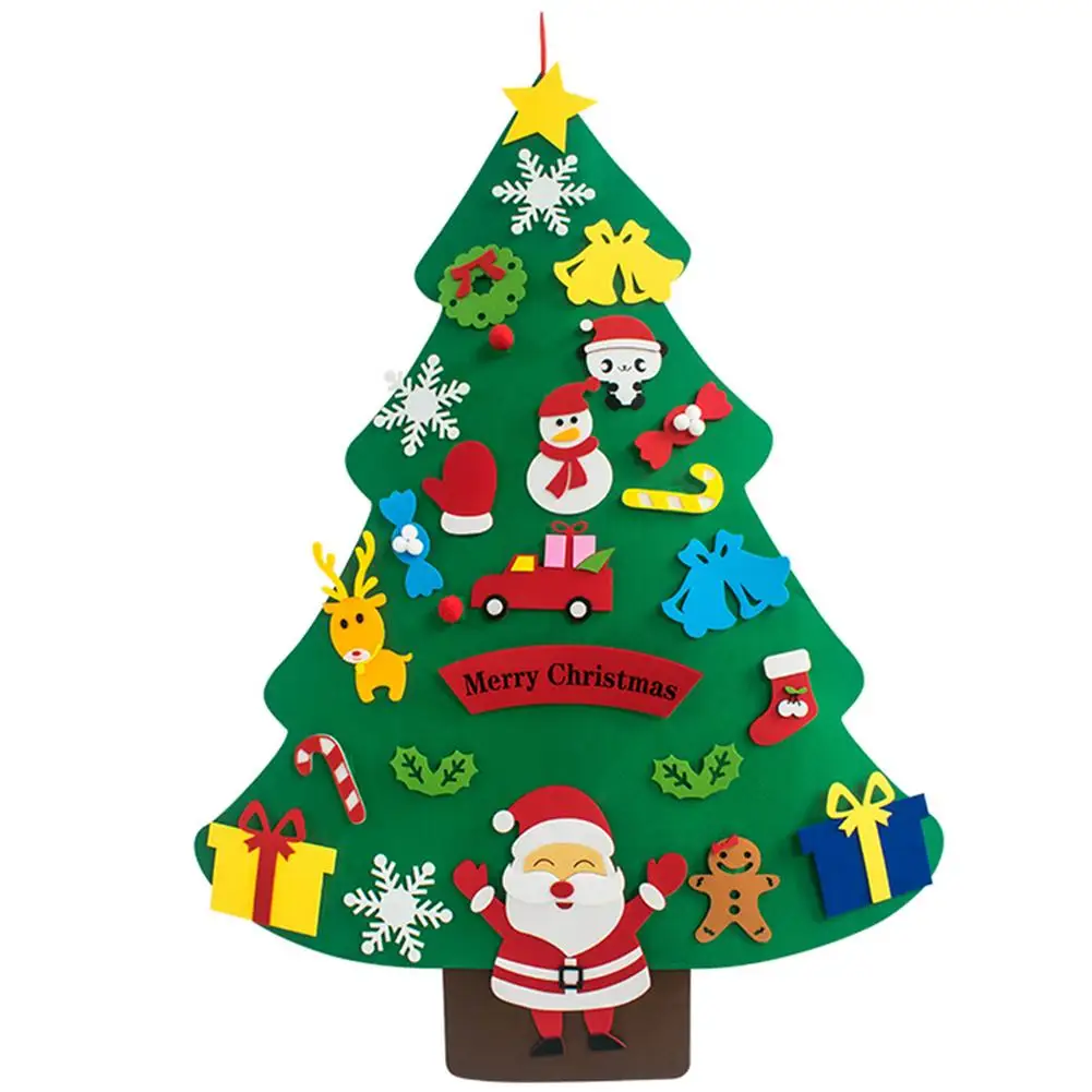 

DIY Felt Christmas Tree Merry Christmas Decorations For Home Christmas Ornament Santa Claus New Year Xmas Navidad Gifts 2022