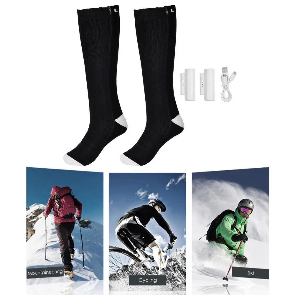 Winter Warm Socks USB Electric Heating Socks Three-speed Thermostat Outdoor Camping Fishing Cycling Skiing Equipment