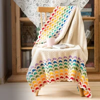 susans family corrugated double sided crochet diy blanket kit ethnic bohemian crochet throw blanket materials package