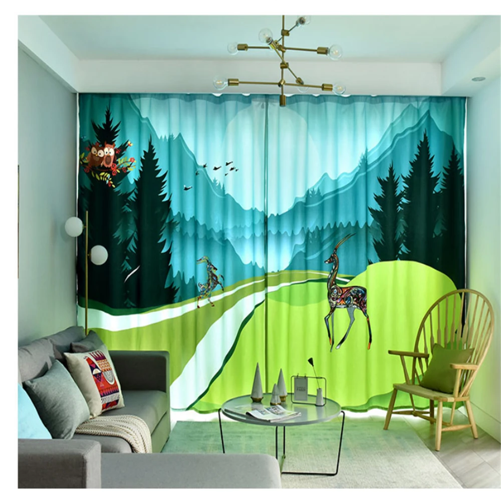 New curtains cute cartoon children's room boy girl bedroom study thickened full blackout | Дом и сад