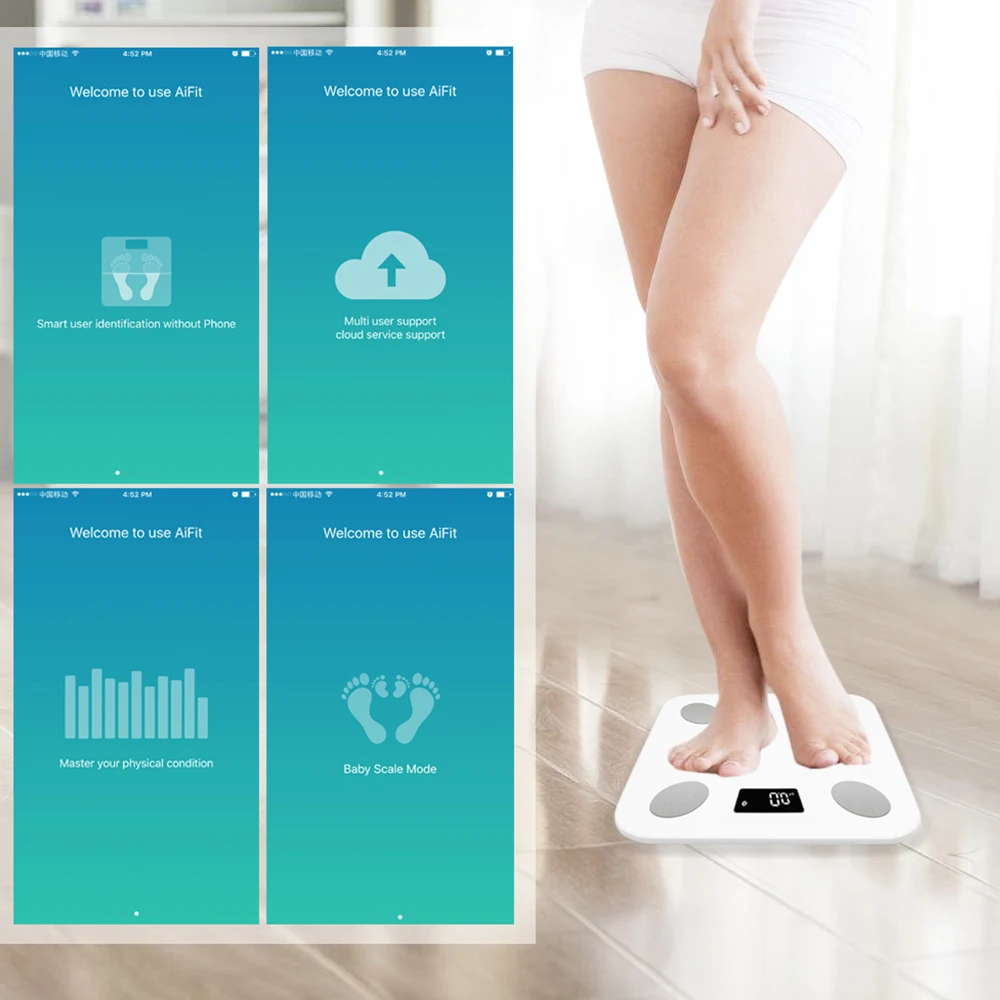 Электронные цифровые весы для ванной комнаты с Bluetooth и приложением Android IOS | Дом