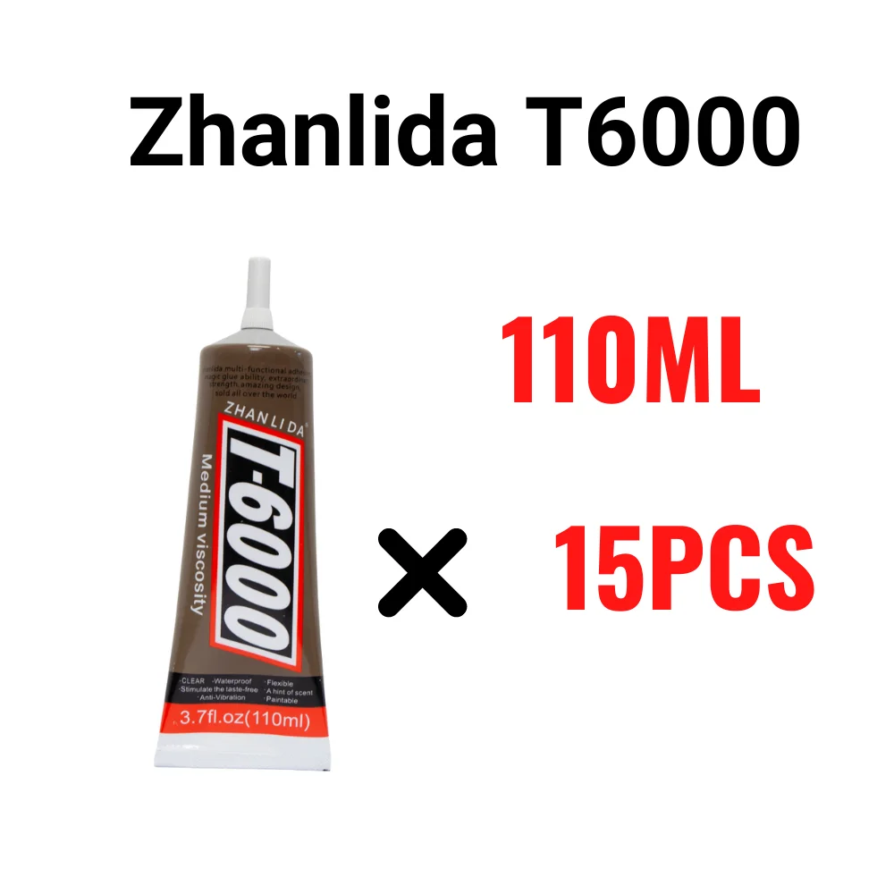 15PCS Pack Zhanlida 110ML T6000 Clear Contact Adhesive High Temperature Resistant Diy Diamond Painting Cloth Metal Fabric Glue