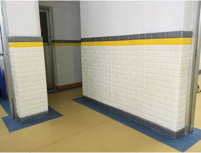 60X60cm Stone Brick Pattern 3D White Textured PE Foam Wallpaper Self-adhesive Wall Sticker | Дом и сад