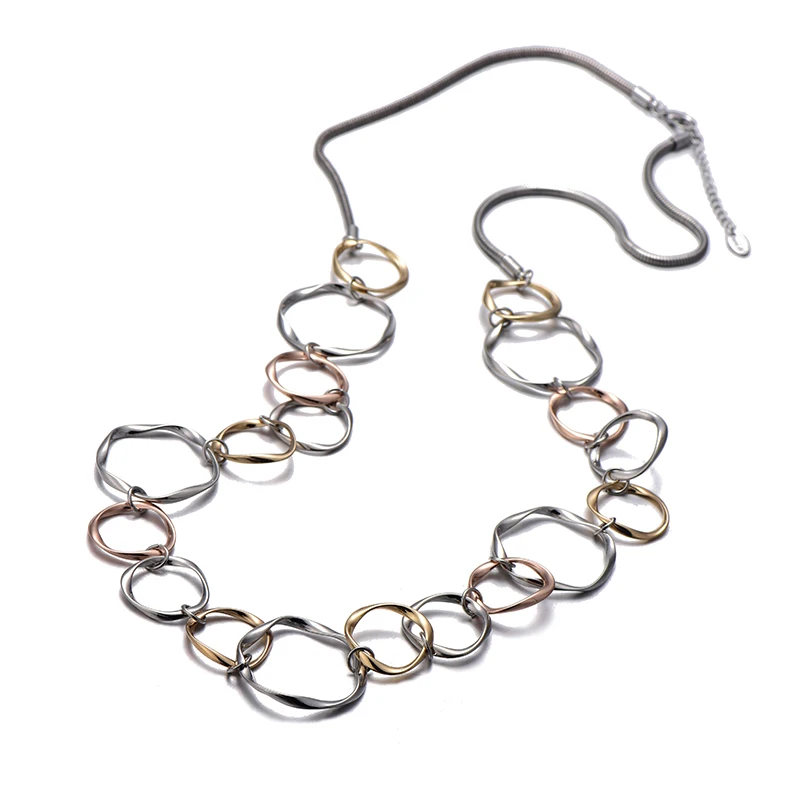 Ожерелье женское длинное простое с большим кольцом элегантное Очаровательное