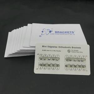 10 упаковок, стоматологические металлические зубья, Ортодонтические скобки Edgewise без крючка3 крючка