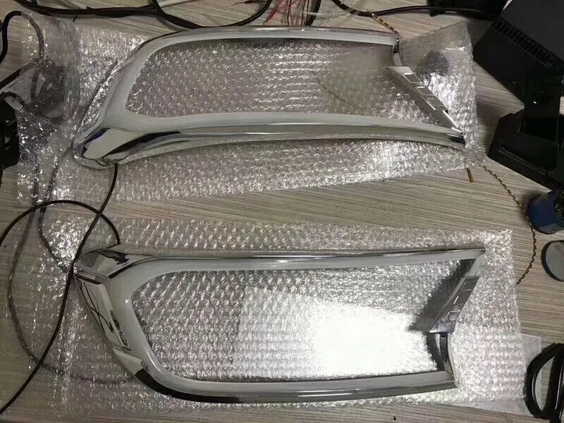 

eOsuns led drl daytime running lights daylights no-damaged installed on the headlight for ford ranger, 2pcs