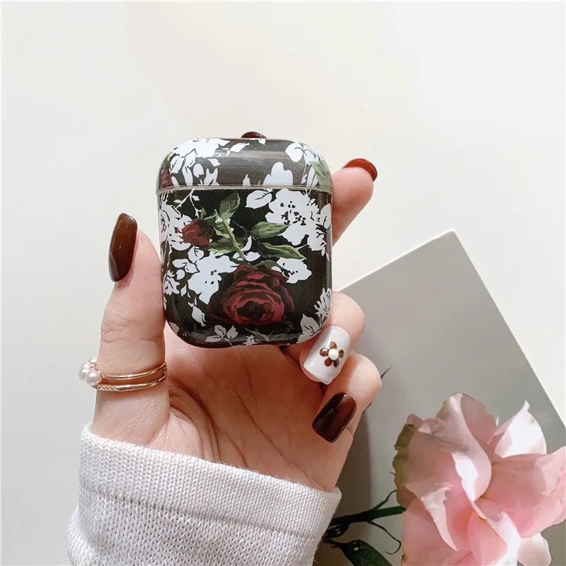 A4 For AirPods 1 2 Для AirPods Pro для переноски 1/2/3 чехол роскошный цветной чехол с цветочным рисунком для AirPods Беспроводной наушники чехол жесткий чехол fundas - Цвет: A4 For AirPods 1 2