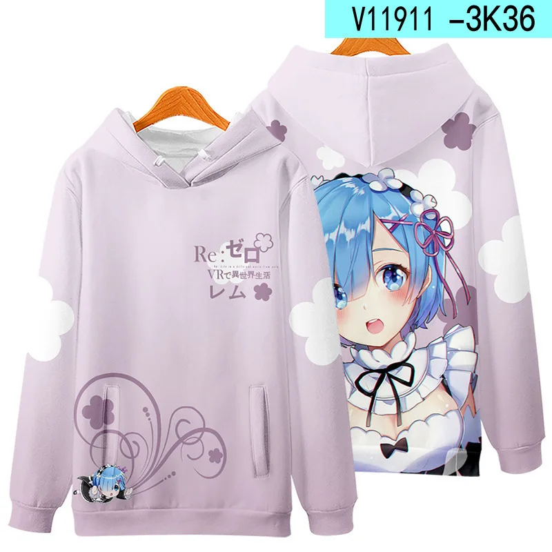 Толстовки для косплея Subaru Re:Zero Natsuki женские и мужские толстовки в стиле Харадзюку