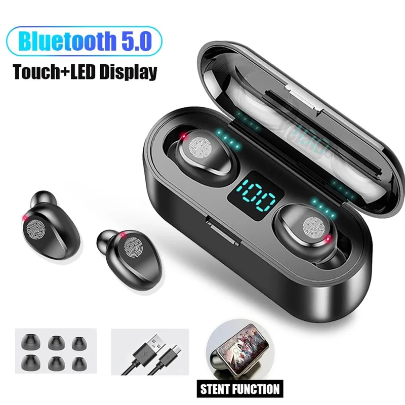 Bluetooth 5 0 наушники TWS 2000 мАч Внешний аккумулятор игровые спортивные умные