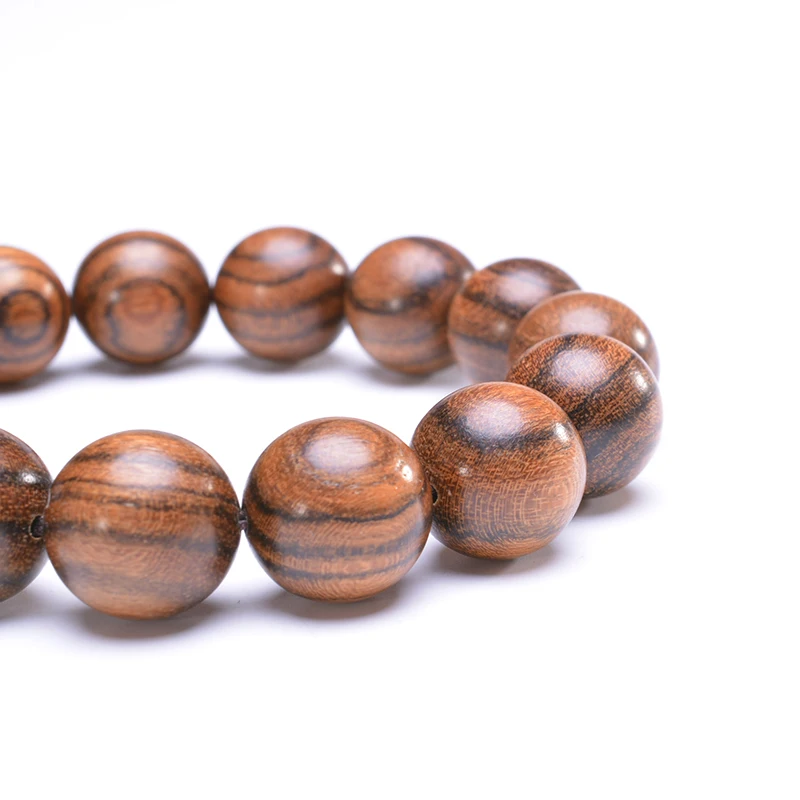 Natural Tabby Wood Bead Yoga Bracelet Tibetan Buddhist Rosary Buddha Meditation Prayer for Men Women Jewelry | Украшения и