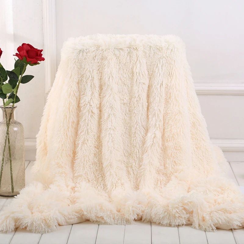 Beige BeddingOutlet ворсистое одеяло, мягкое плюшевое пушистое покрывало на кровать, цветное пушистое декоративное покрывало из искусственного меха для дивана и дивана - Цвет: Beige