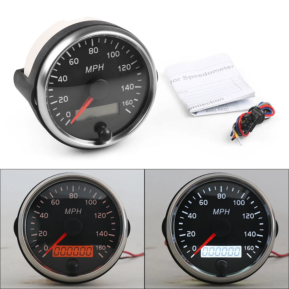 

Car refitted 85mm speedometer odometer LCD meter 160MPH/H car speedometer