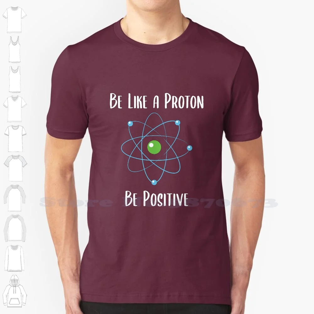 

Be Like A Proton, Be Positive! Fashion Vintage Tshirt T Shirts Science Proton Physics Electron Neutron Chemistry Nerd Atom Geek