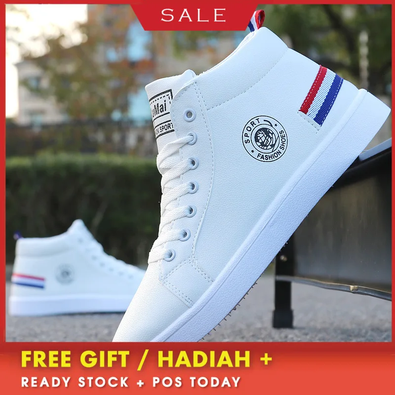 2019 г. Ботинки Осень-Зима мужская белая зимняя обувь с высоким берцем повседневная