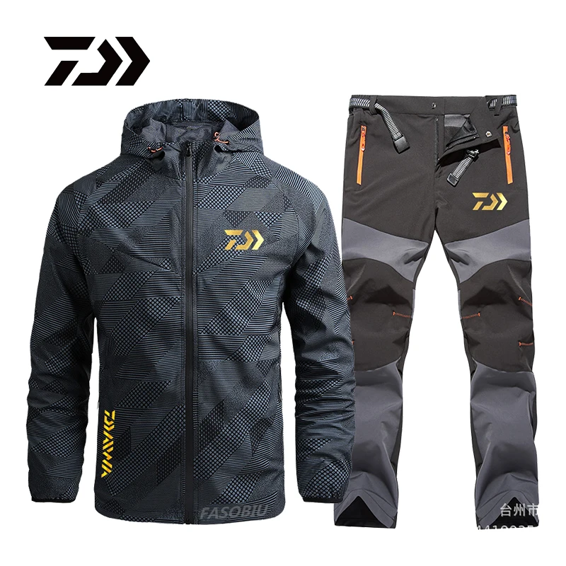 

Daiwa Fishing Suit Men Spring Autumn Thin Fishing Clothing Hooded Cycling For Sports Hiking Fishing Jacket Outdoor Fishing Wear