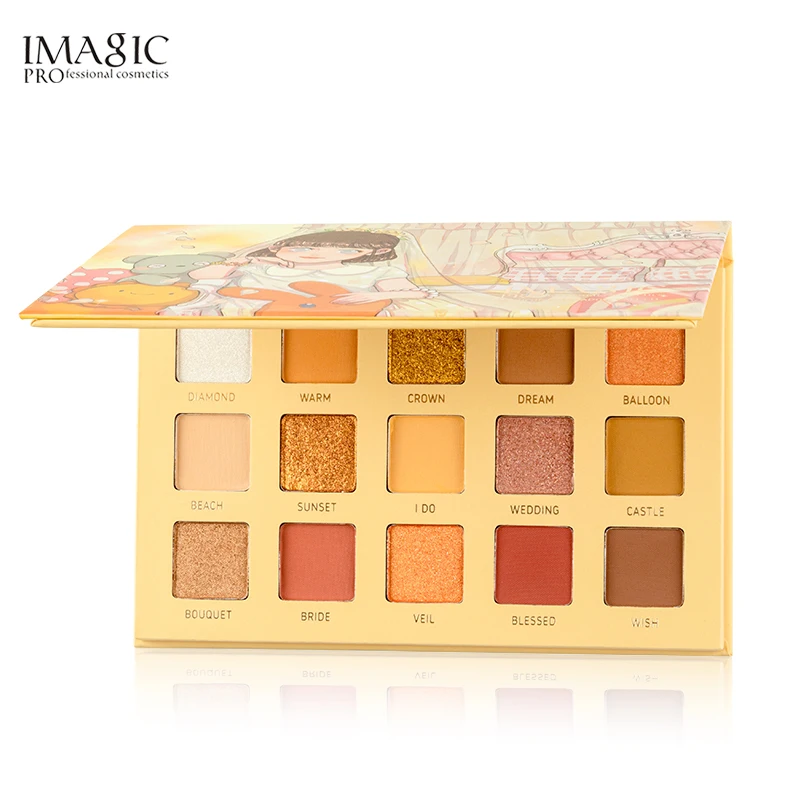 Тени для век imagic Palette Matte Shimmer 15 цветов Высокая пигментная блестящая пудра матовая палитра De Maquiagem для женской косметики