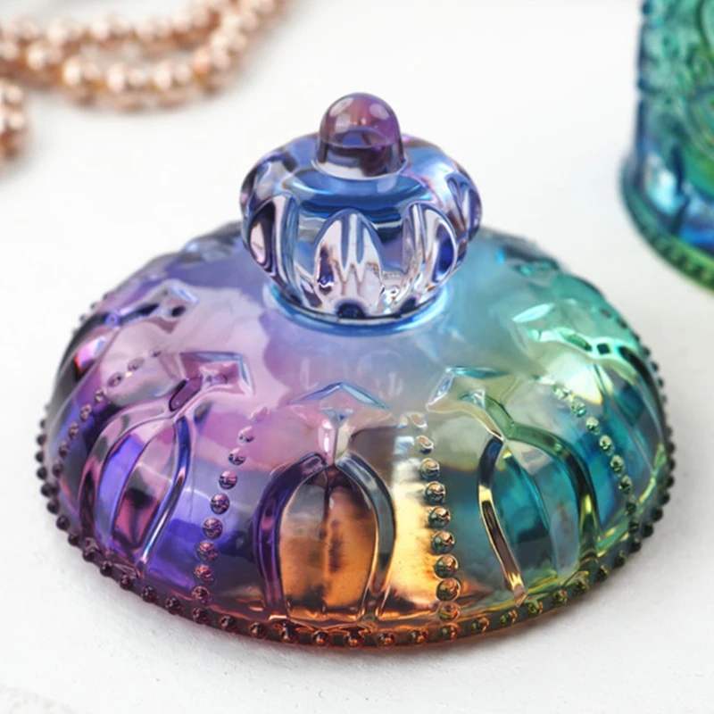 

Круглая коробка для хранения с украшением в виде кристаллов эпоксидная смола, форма макияж ювелирные изделия Контейнер чехол силиконовая ф...