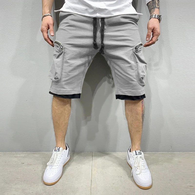 

New Summer Quick-drying Shorts Casual Fitness Streetwear Men's Jogging Short Pants Men Multi-pocket Sport Casual Hip Cargo Short